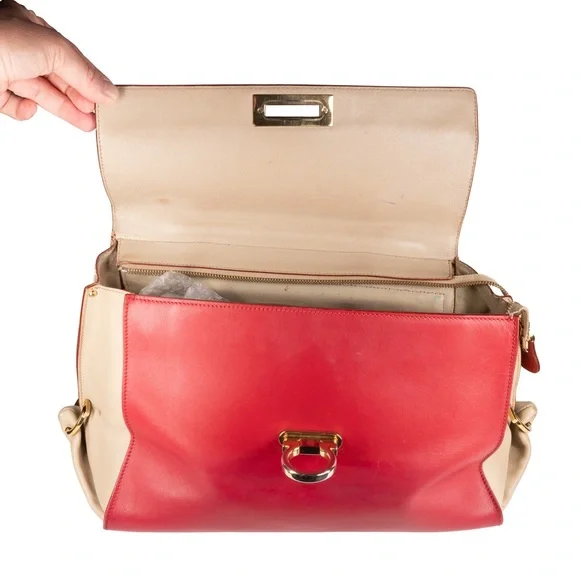 Salvatore Ferragamo Red and Orange Sofia Satchel - Picture 8 of 9